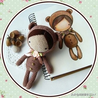 大号毛线熊玩偶钩编图解,毛线玩偶熊猫的钩编方法视频
