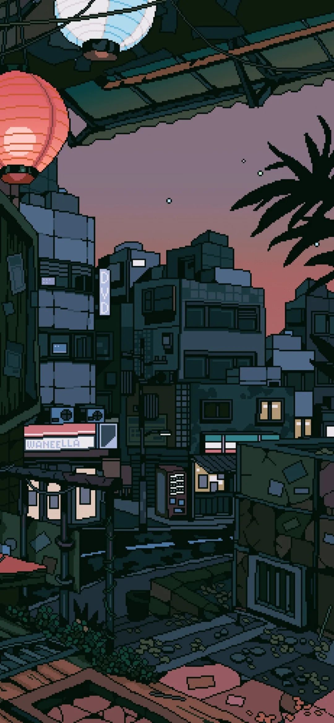 唯美像素风风景插画壁纸,像素风壁纸