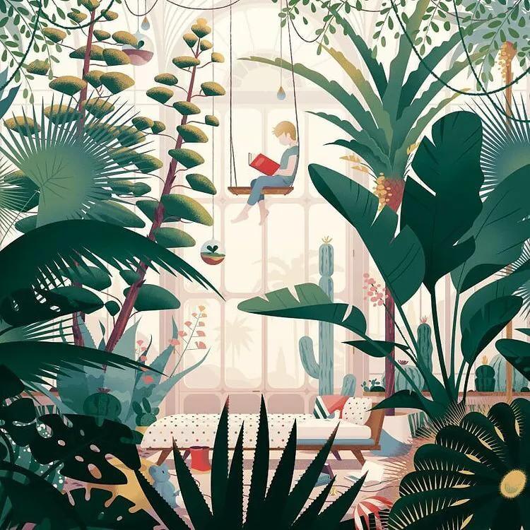 欧美风插画风景图文,迷人风景插画图片大全