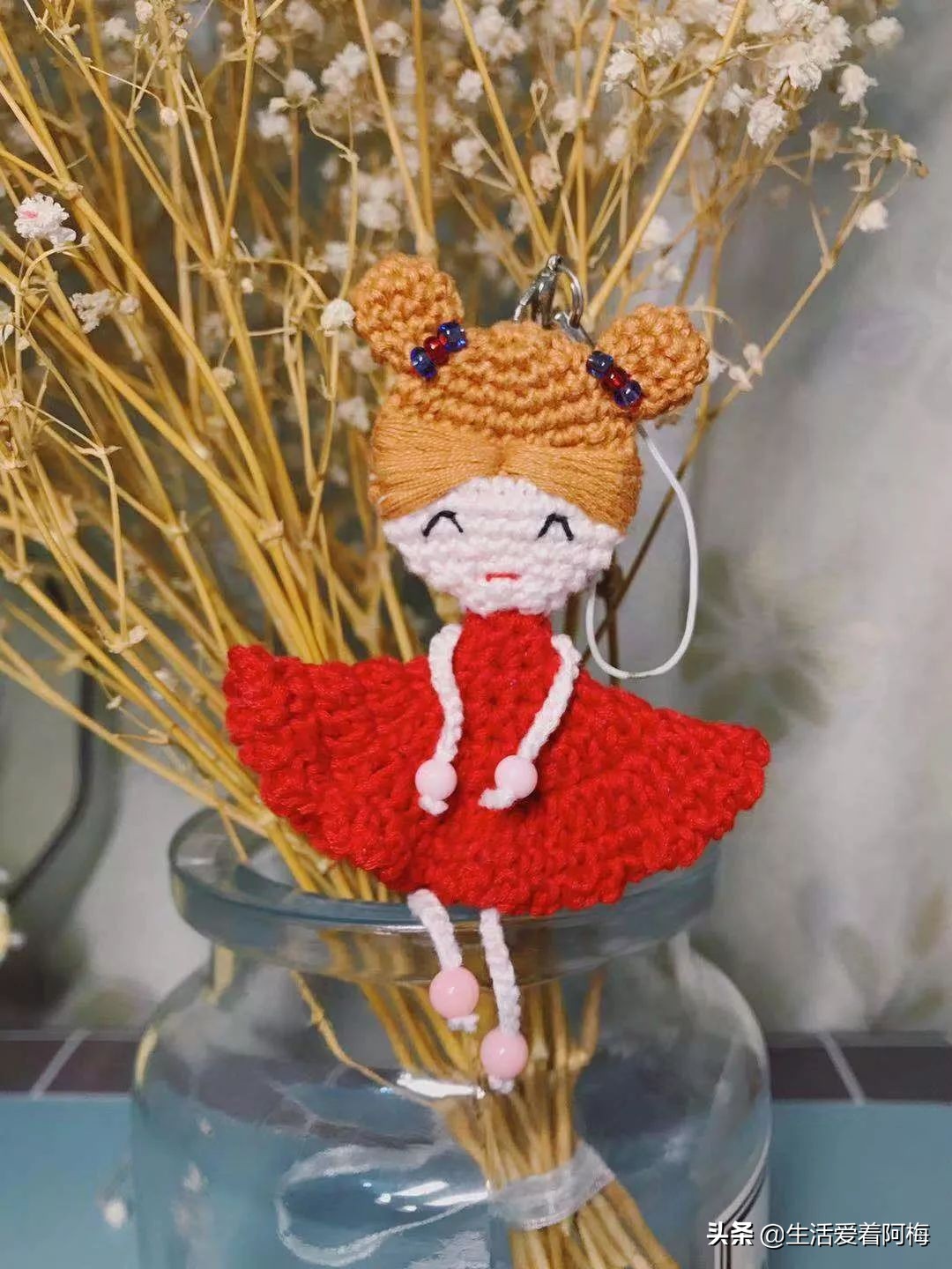 毛线编织小挂件送给爸爸,毛线编织的小挂件