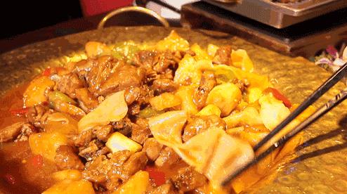 大盘鸡拌面牛肉面烧烤套餐,抓饭拌面大盘鸡自助