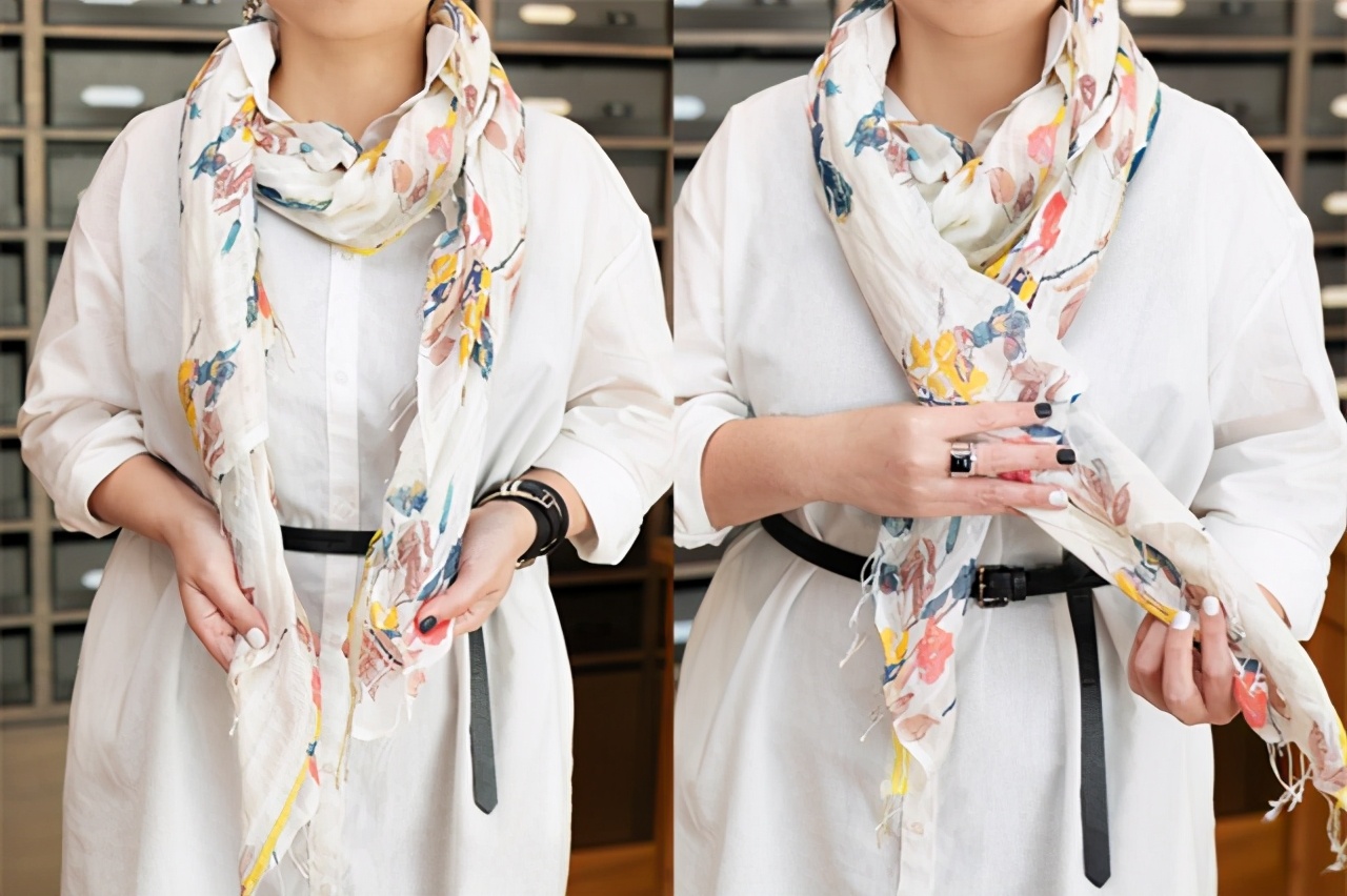 冬季围巾的潮流戴法,围巾冬季慵懒风韩系怎么戴