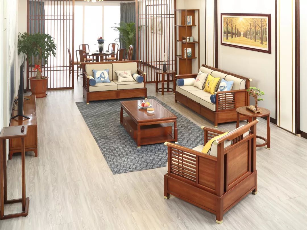 海棠木实木家具系列,海棠木新中式