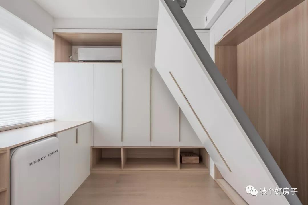 多功能开放式书房柜子,120平家庭隐藏式书房设计