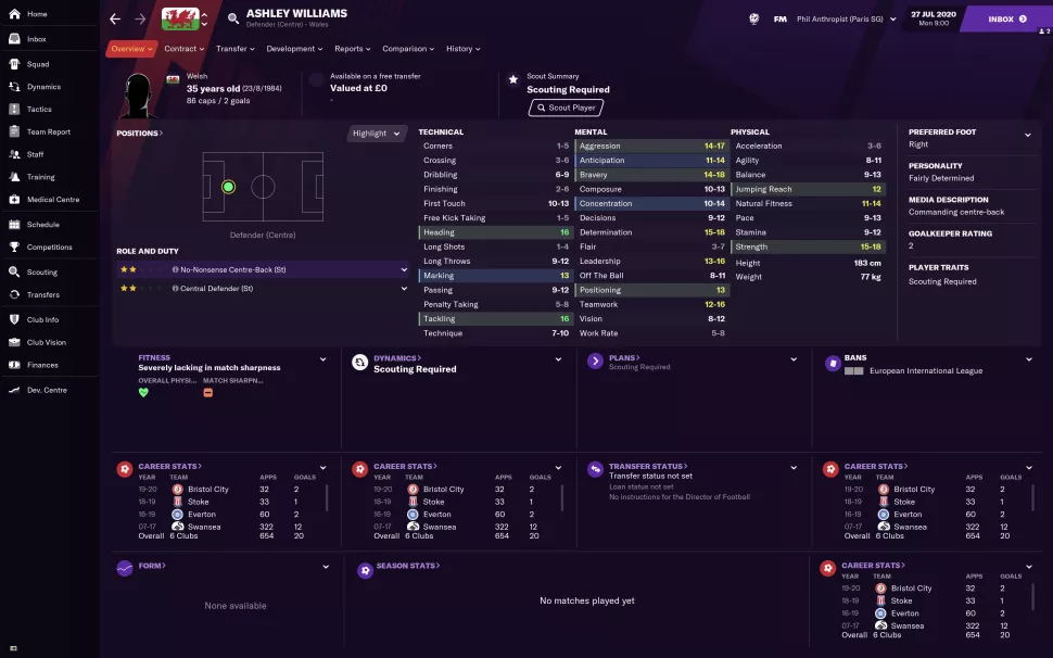 fm2021各位置最强球员排行,fm2021自由球员