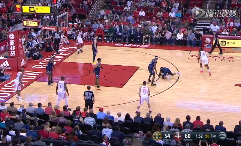 哈登晃倒掘金穆雷3+1视频,哈登晃倒穆雷3加1