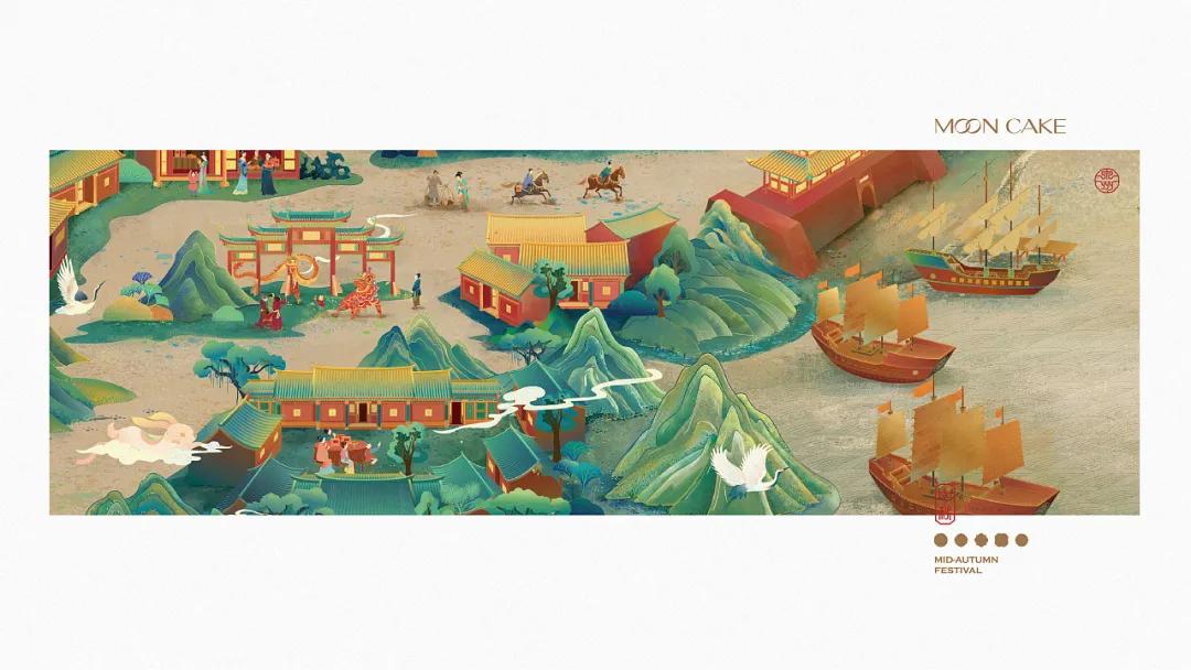 国潮风格的礼盒包装设计,融合中国传统文化的设计