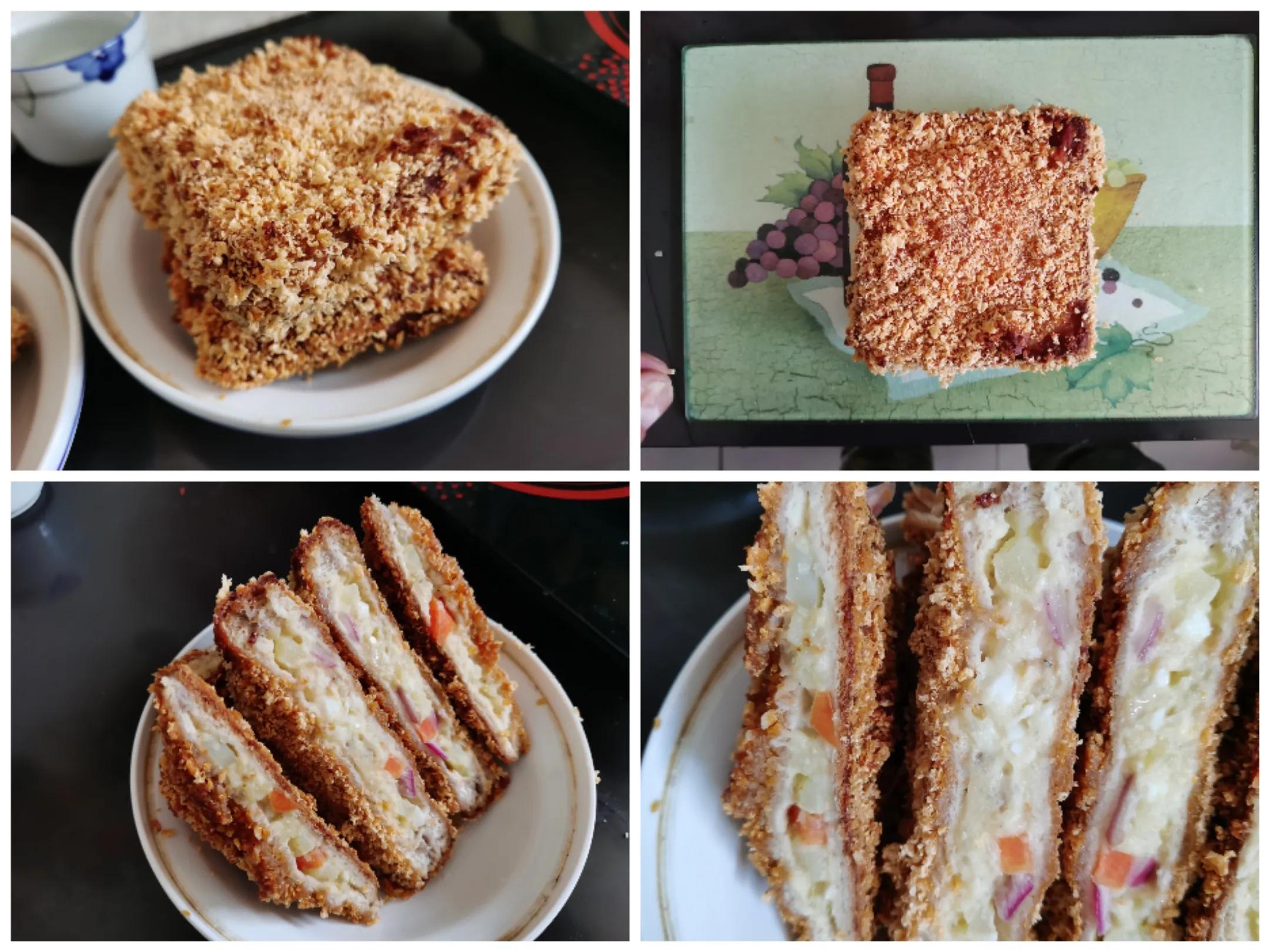 面包佐土豆沙拉教学,面包佐土豆沙拉步骤