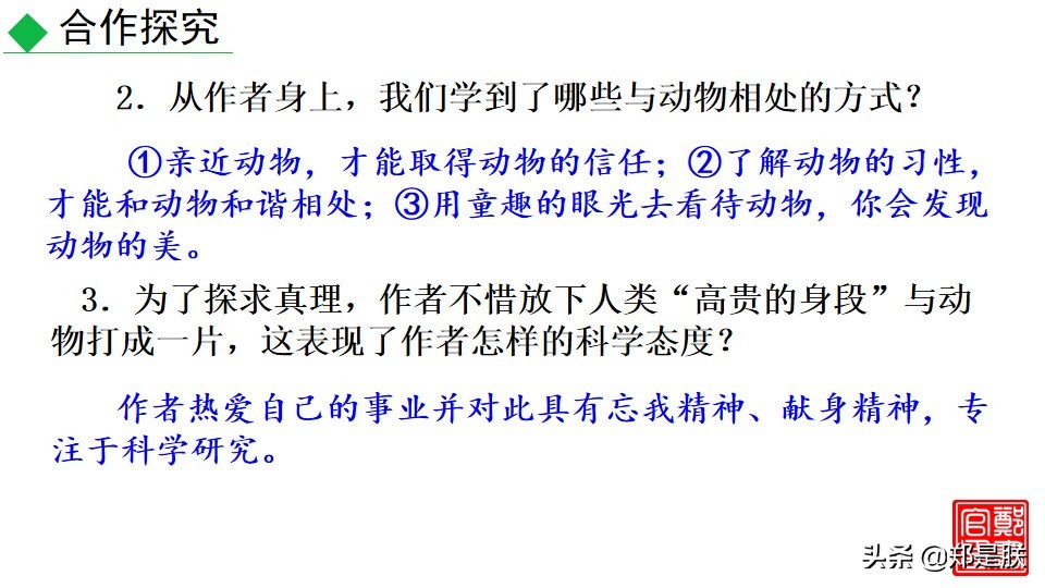 七上人教版第十七课动物笑谈课件,七上语文动物笑谈