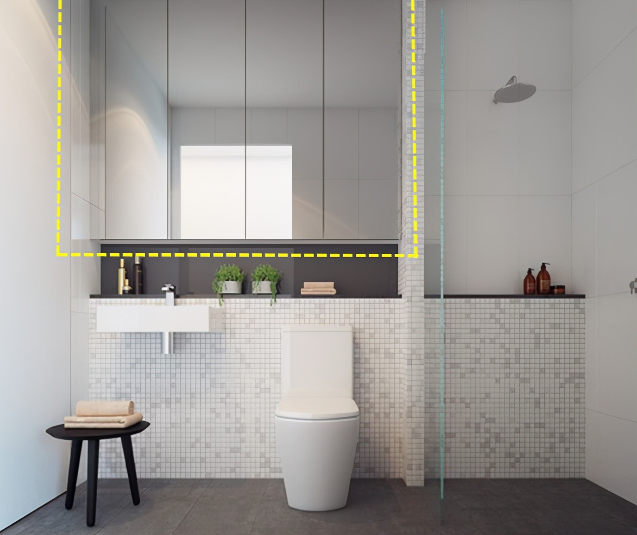 卫生间镜柜如何设计,干湿分离浴室镜柜