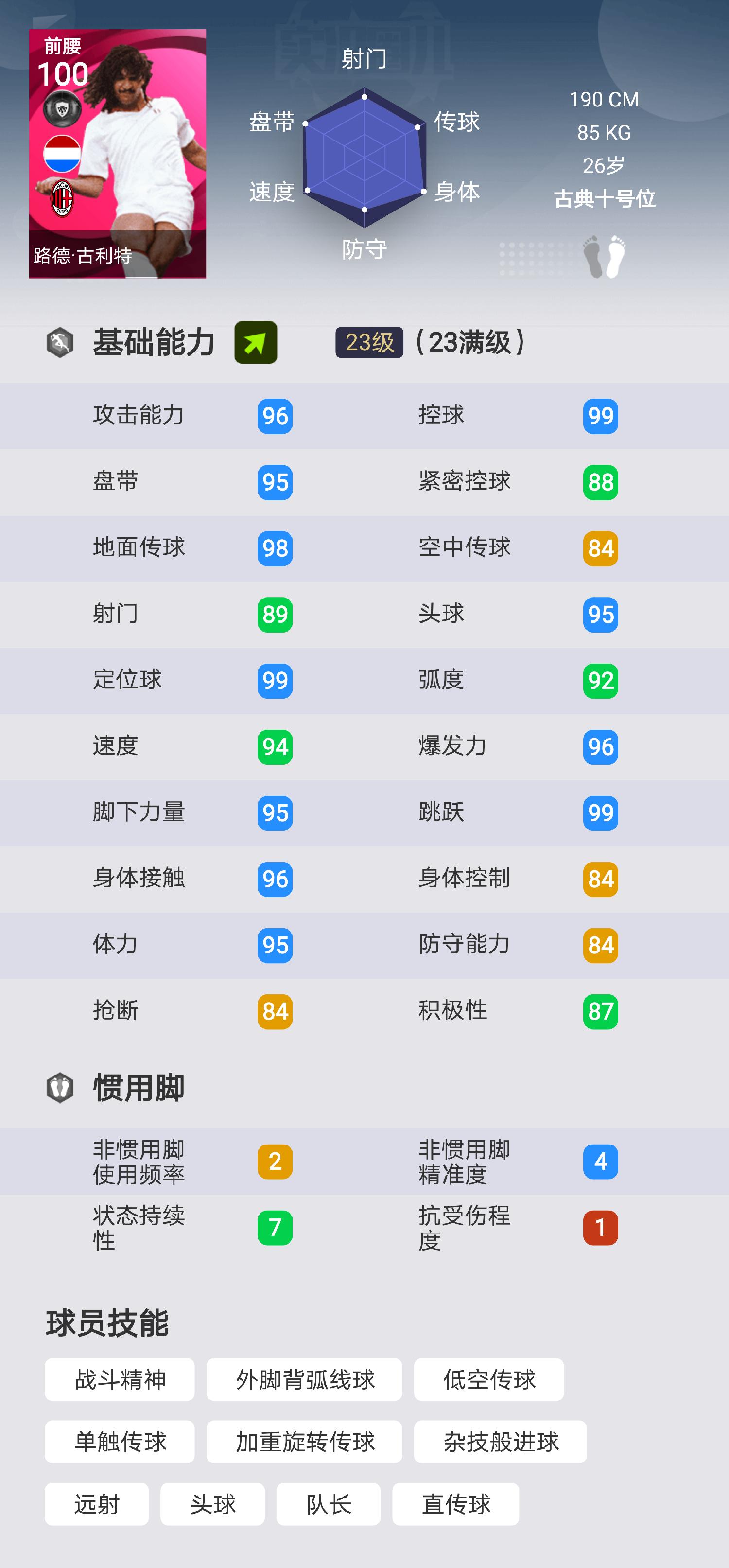 实况足球中锋传奇,实况足球已掌握10个球员技巧