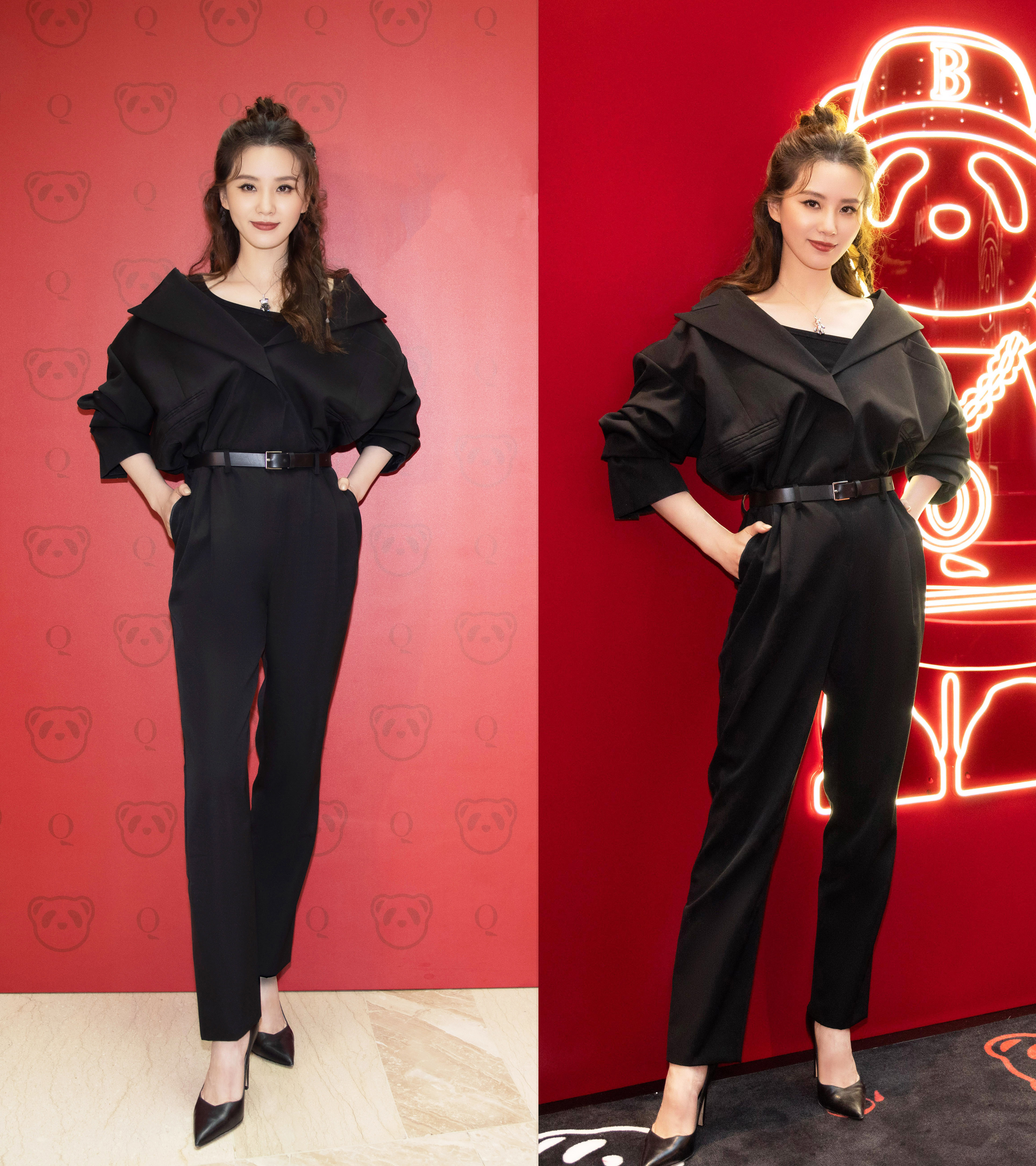 潮酷又显瘦的all black穿搭：刘诗诗景甜优雅，王子文欧阳娜娜酷美