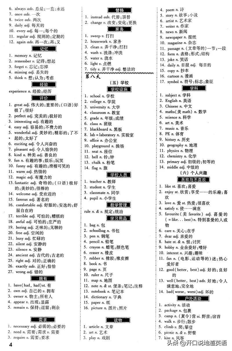 200个句子搞定初中英语1600单词,一张纸单词记忆方法