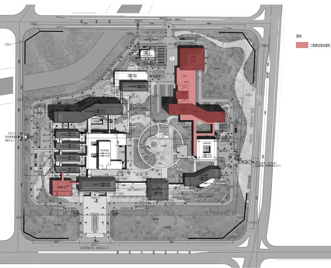 海南省中医院新院区航拍,特色鲜明的中医院