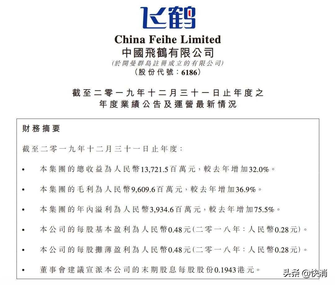 飞鹤奶粉业绩,飞鹤为什么销量全球第一