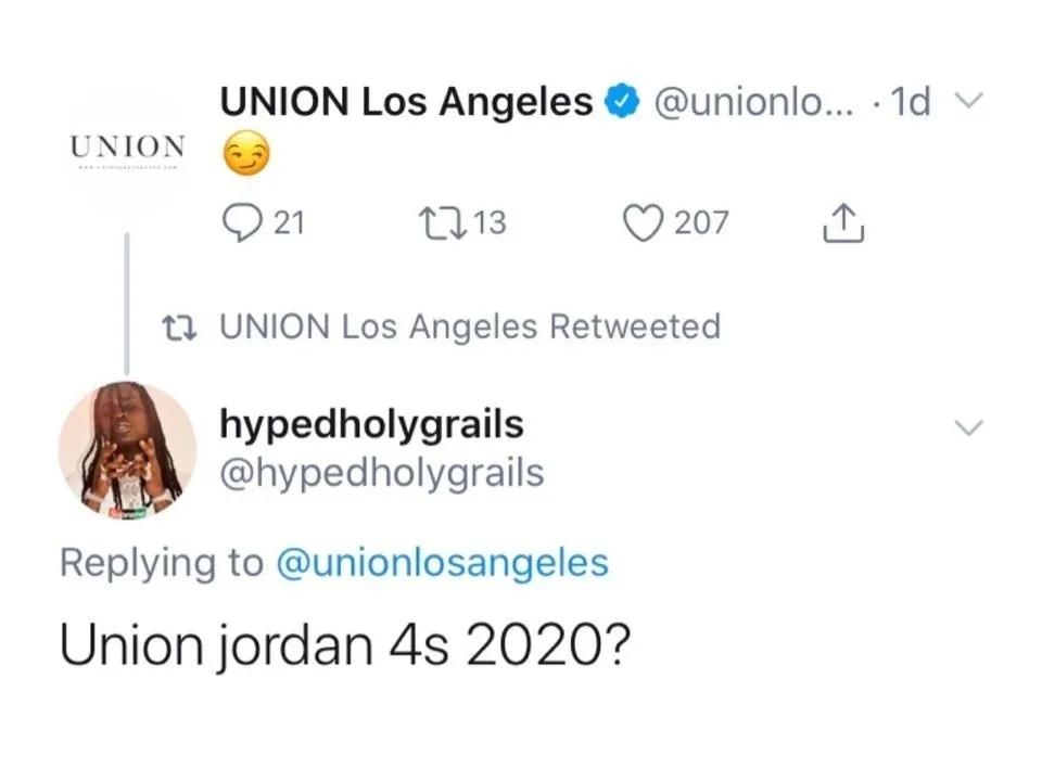 union联名aj4 国外发售 (union 联名aj4 黑蓝高街版)