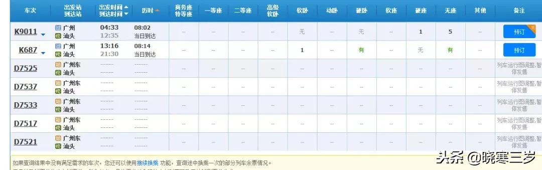 广深的潮汕吃货们开心了,官网已上线汕头站1月5号动车票信息