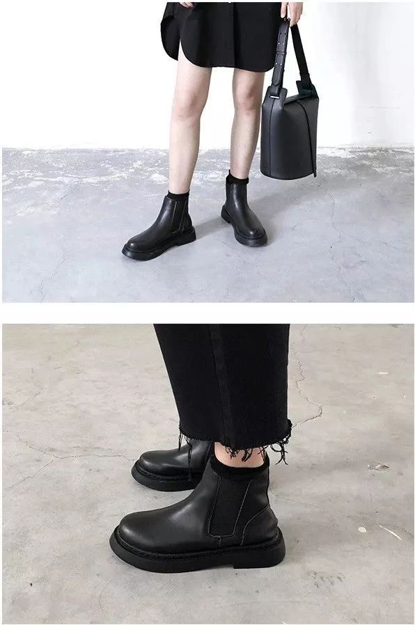 气场全开帅气,搭配黑色皮衣高跟短筒靴霸气个性