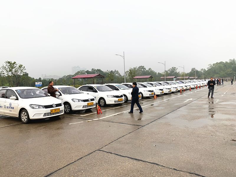 教练车整齐的排成一排,驾校教练车排列图片