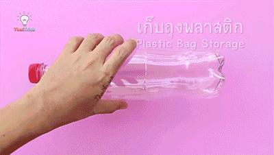 果汁玻璃瓶子收纳神器,大塑料瓶能做什么收纳器