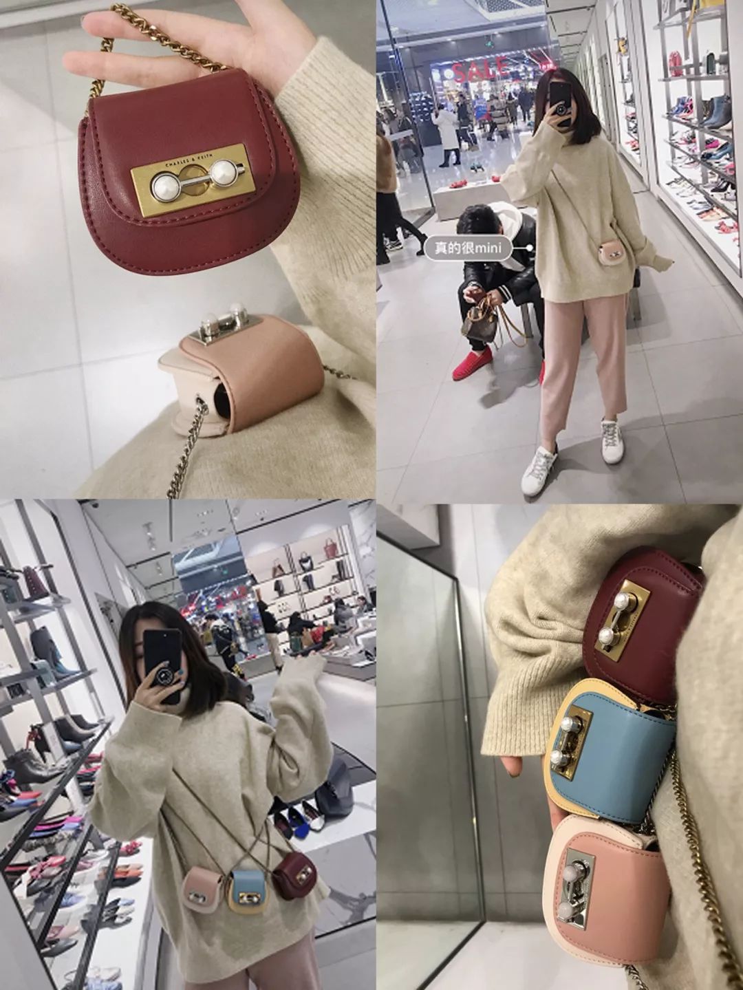 斜挎mini包推荐小众高级感,包包好看大容量拉链款