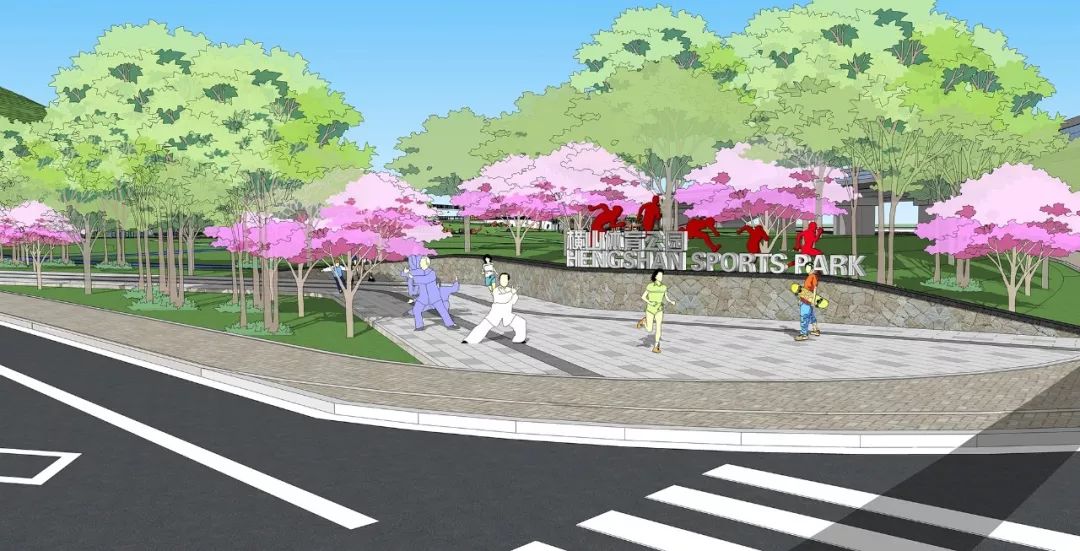 高新区体育公园规划,樱花湖体育公园效果图