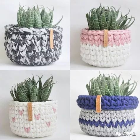 钩针收纳篮编织图解,钩针储物篮的图解