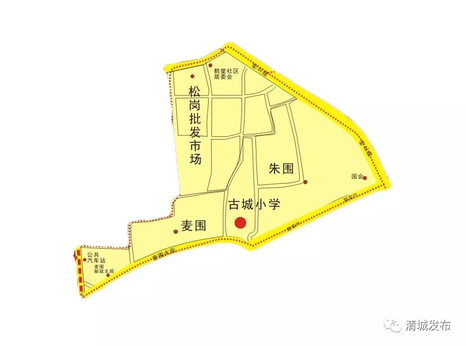 2023年清城区初中学区划分,2024年清城区东城街道学区分布图
