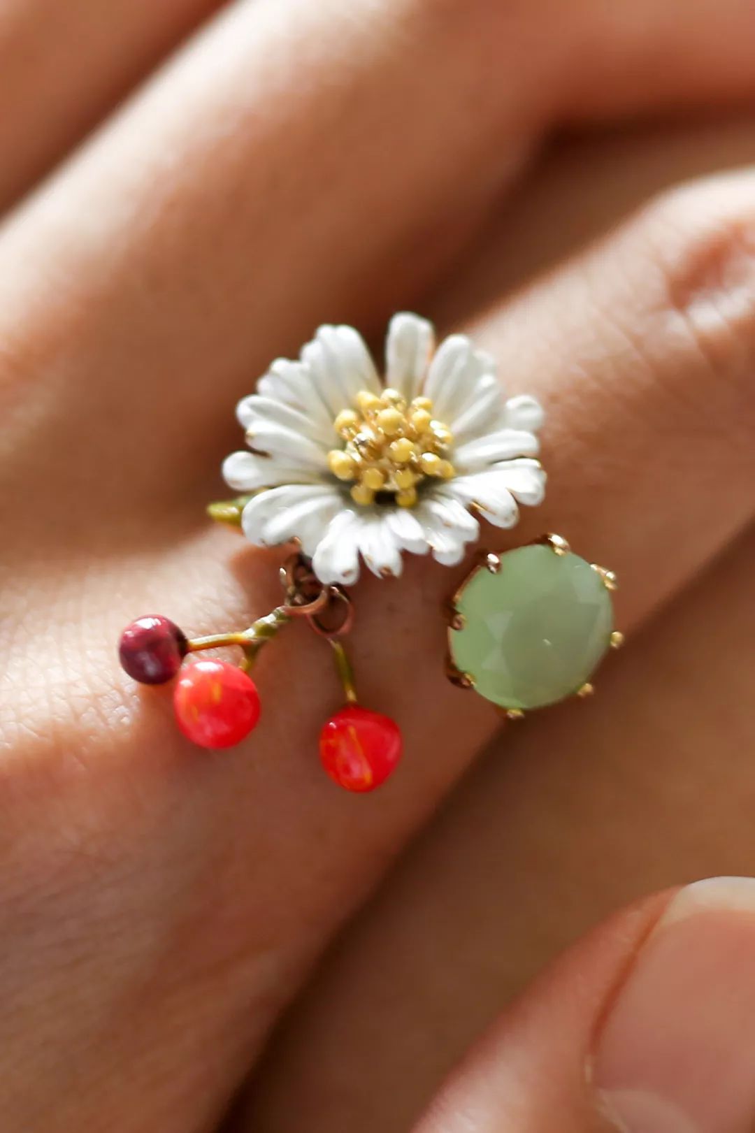 法式复古水晶洞戒指,法式复古高级冷淡风戒指