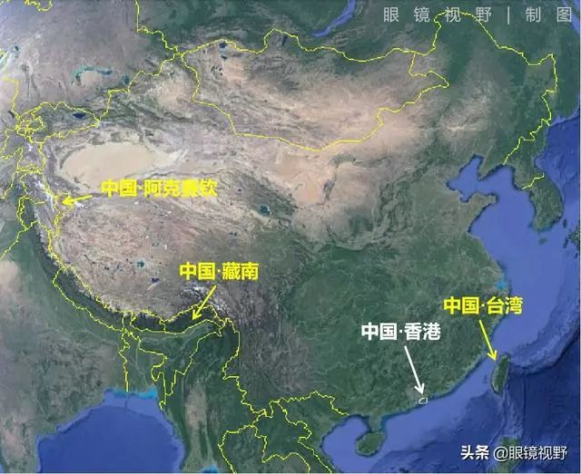 香港和深圳鸟瞰图,从太空看城市