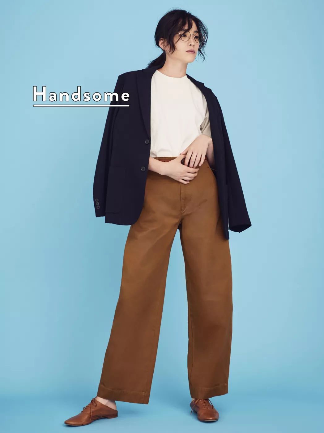 优衣库宽腿廓形牛仔裤搭配,优衣库显腿长的裤子