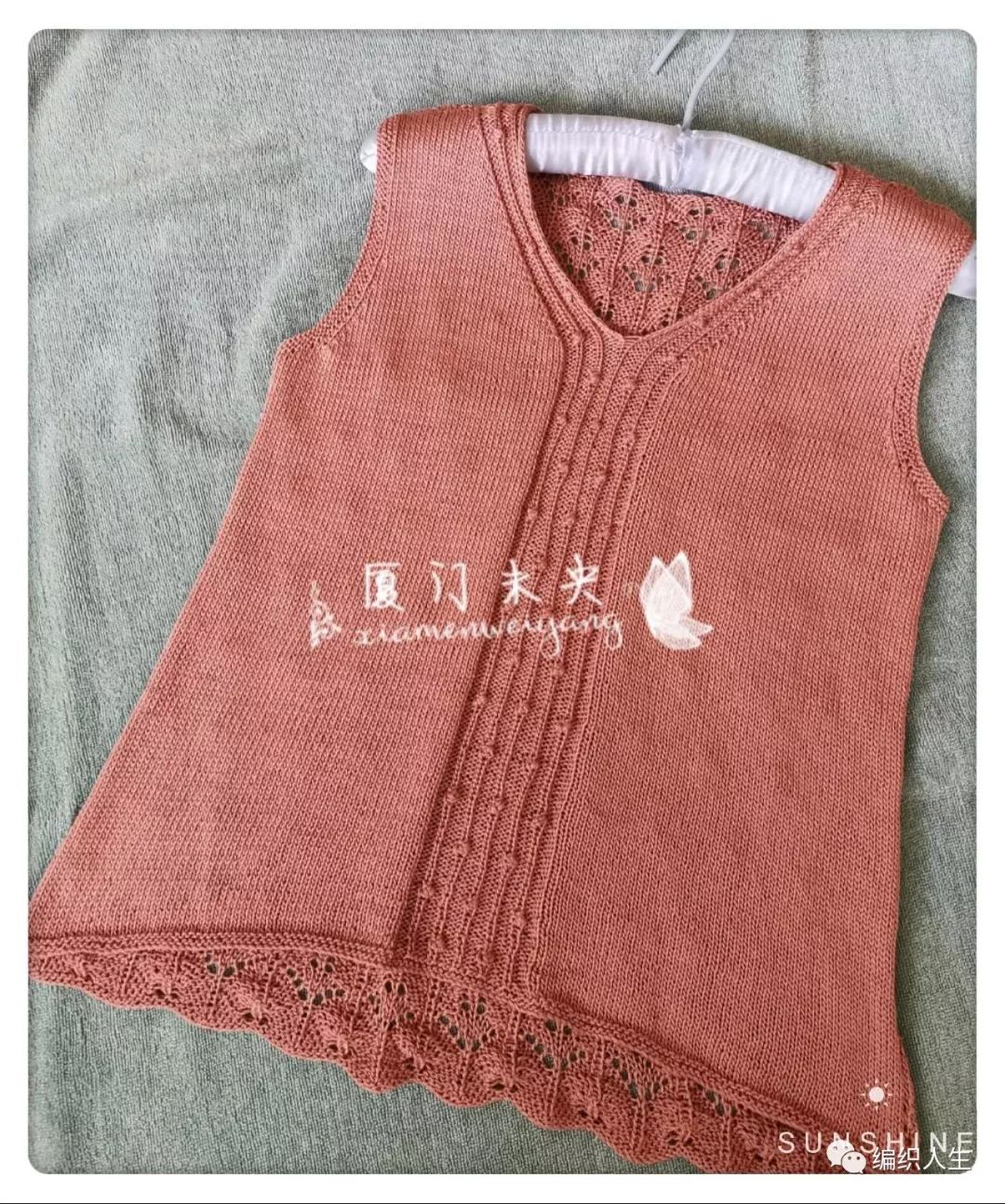 女士棒针背心外穿款式,v领针织棒针宽松背心女