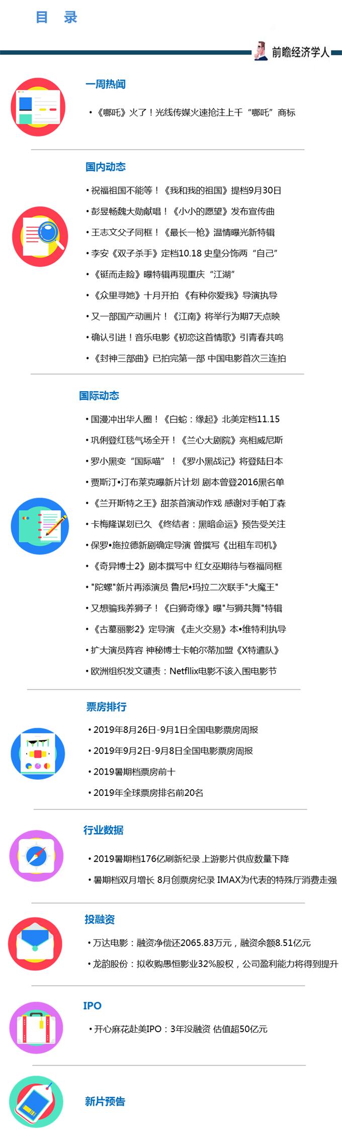 前瞻电影产业全球周报第6期：《哪吒》火了！光线传媒火速抢注上千“哪吒”商标