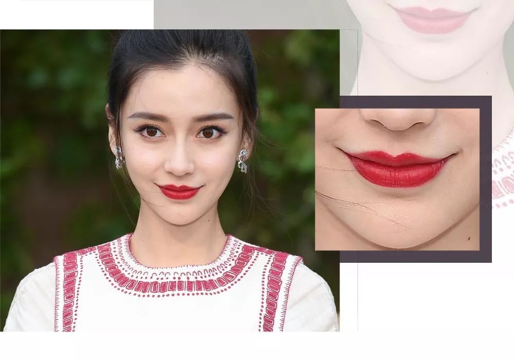 杨颖全唇妆,angelababy唇妆画一半