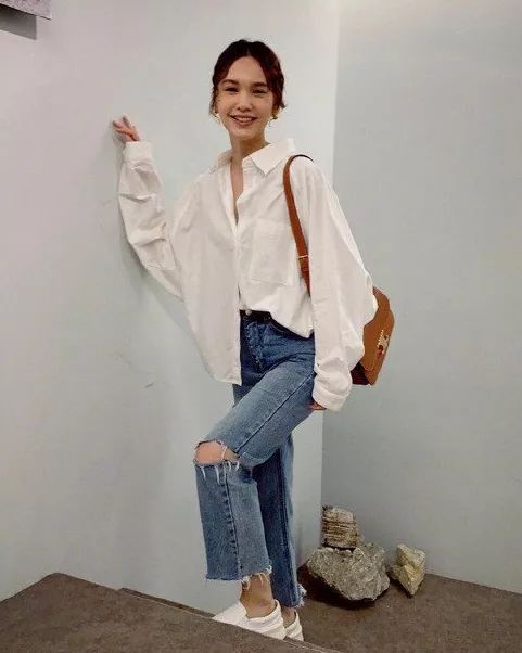 杨丞琳同款镂空衬衫,杨丞琳长款衬衫