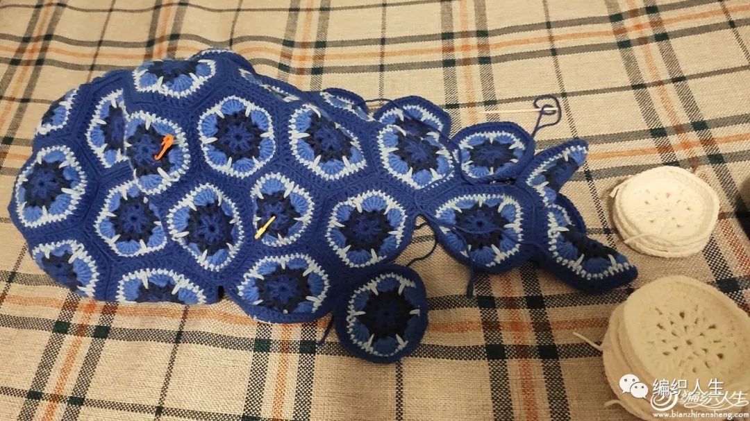 新手也能学会!毛线编织钩针非洲菊拼花鲸鱼(附图解)