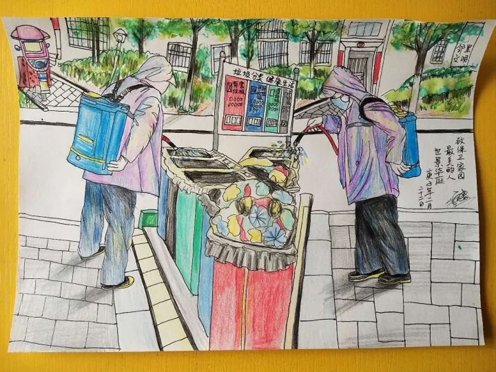 面对疫情接纳自己绘画,面对疫情我想说的绘画