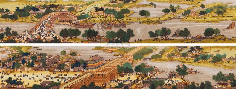 国画清明时节雨纷纷,春半花盛踏青时书法