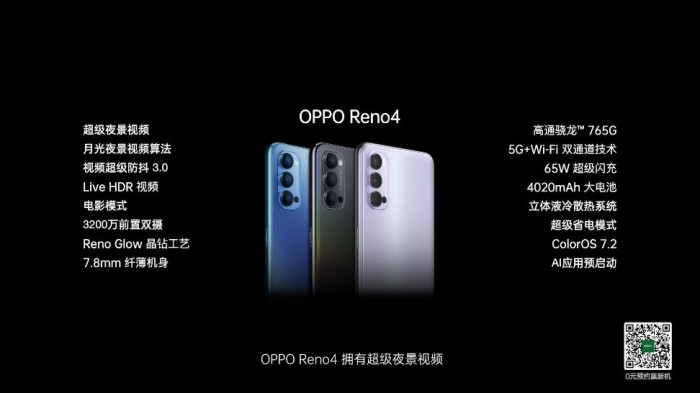 OPPOReno4/4Pro发布：全系65W闪充2999/3799元起售