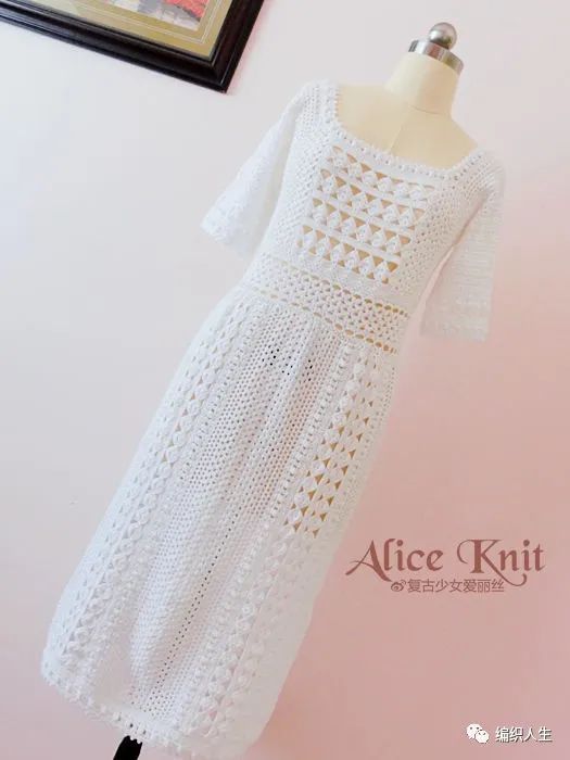 步月秋水图解,宽松马海毛连衣裙编织图解
