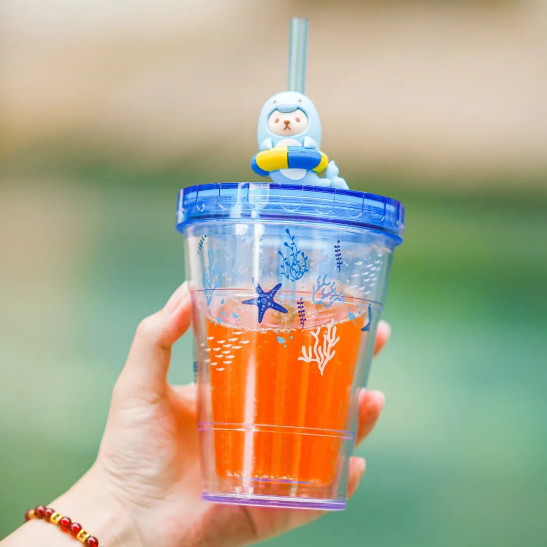 泰福高泰迪吸管杯,泰迪珍藏水杯