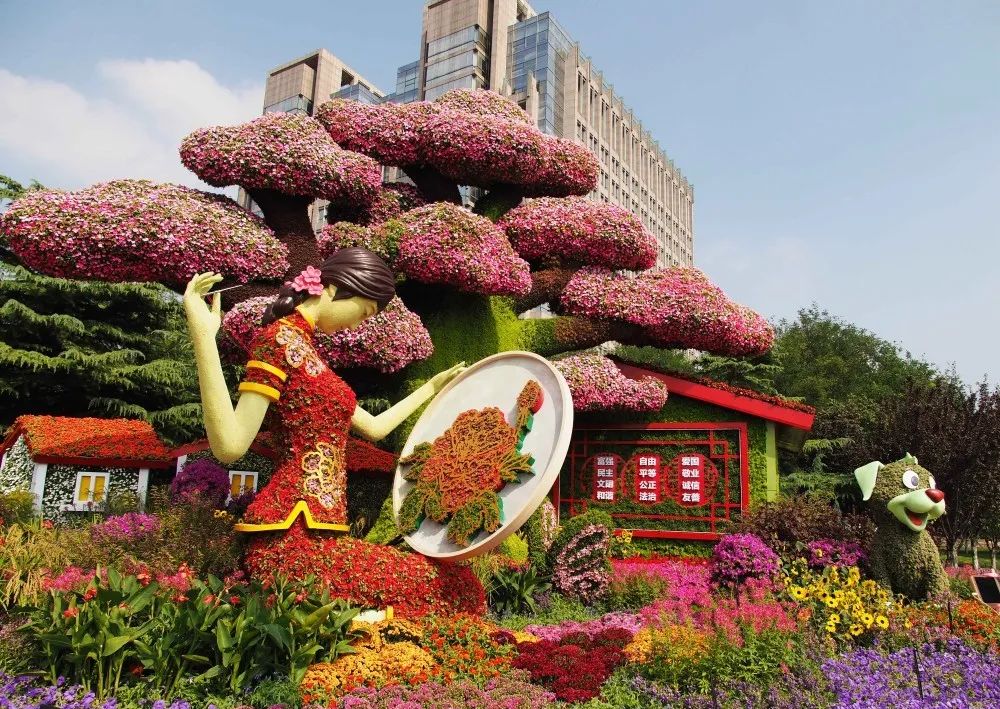 有一种美叫花园庭院,2021年国庆节天安门漂亮花坛图片