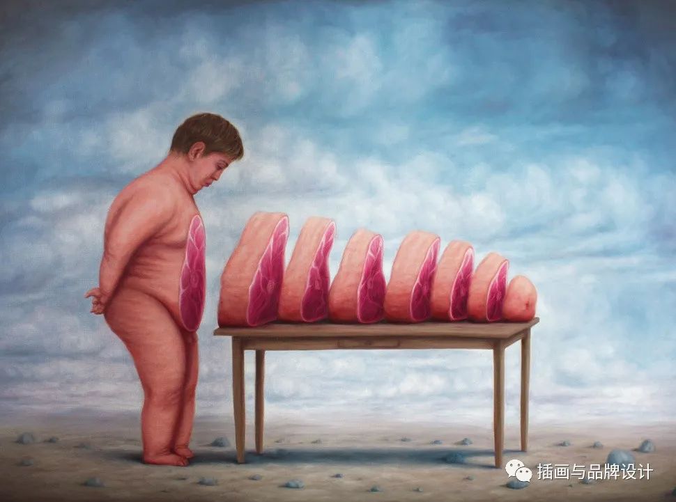 荒诞极端插画,荒诞主义插画