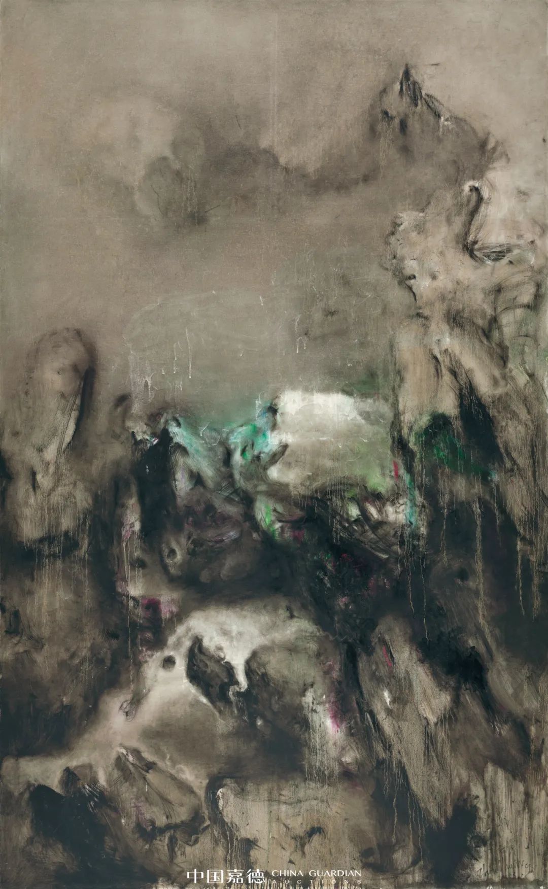 中国嘉德2020秋拍丨二十世纪及当代艺术总成交3.1亿元，珠宝翡翠拍场传佳音，全天10件拍品成交价过千万