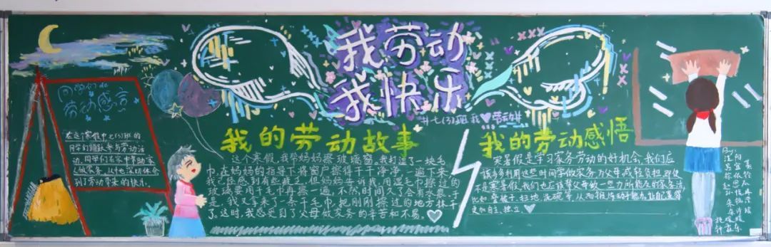 劳动节的黑板报粉笔画,劳动节小黑板报教程