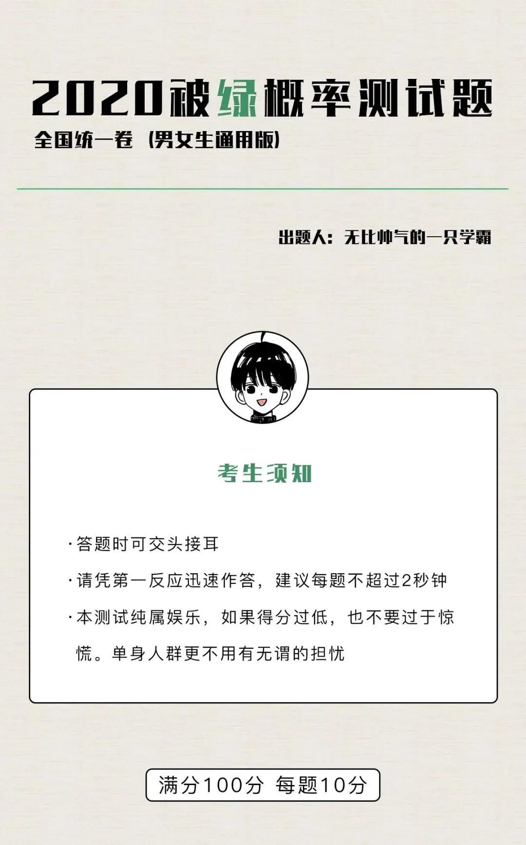 被绿几率,被绿概率百分百