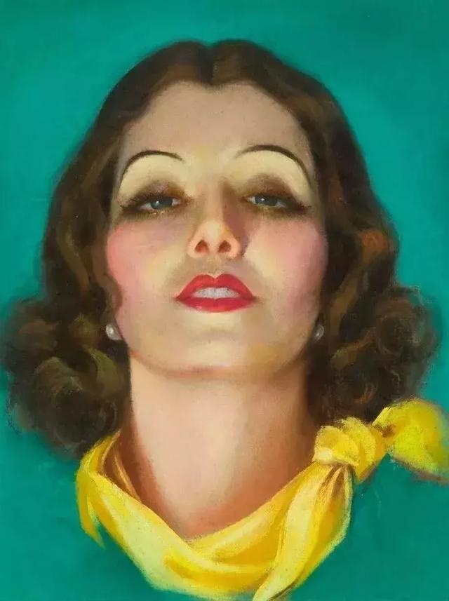 色粉画人物欧美姑娘经典,美国画家笔下美女