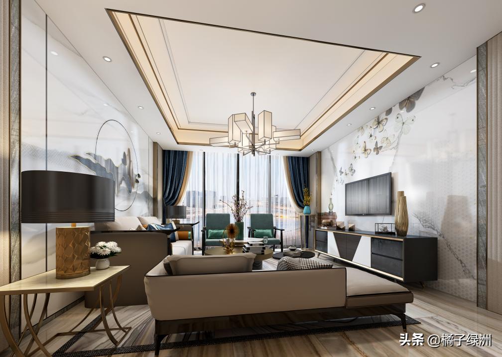 石材背景墙实物更有质感,客厅装修首选的石材背景墙