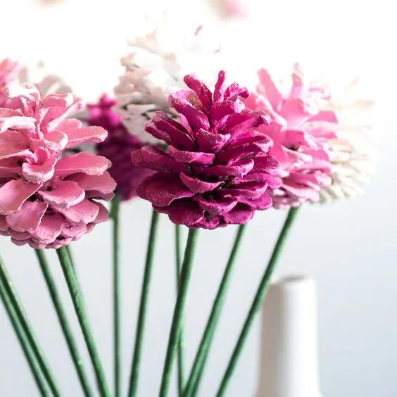 关于神奇的大自然的手工制作,100种松塔手工制作欣赏