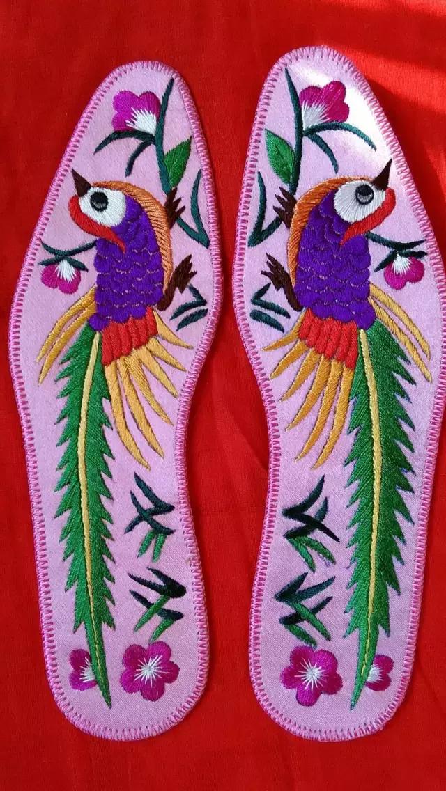 纯手工鞋垫又好学又简单又好看,简单的一针一线纯手工的鞋垫